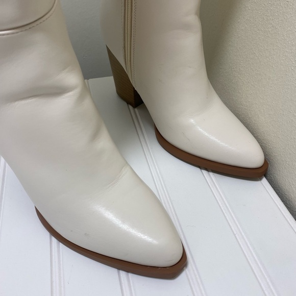 Elegant off-White,6,Knee-High Women's Boots,block heel,vegan leather,pointed toe - Picture 2 of 8